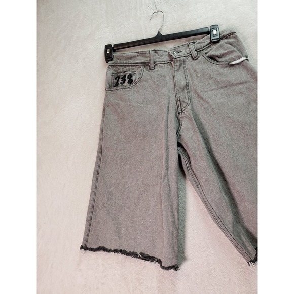 DIGITS 238 Shorts Mens Size 28 Gray Robo Denim 5-Pockets Design Flat Front‎ Logo - Picture 8 of 9